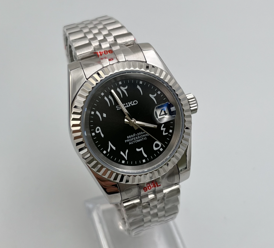 Datejust Onyx Arabic — Fluted bezel, jubilee bracelet, black Arabic dial
