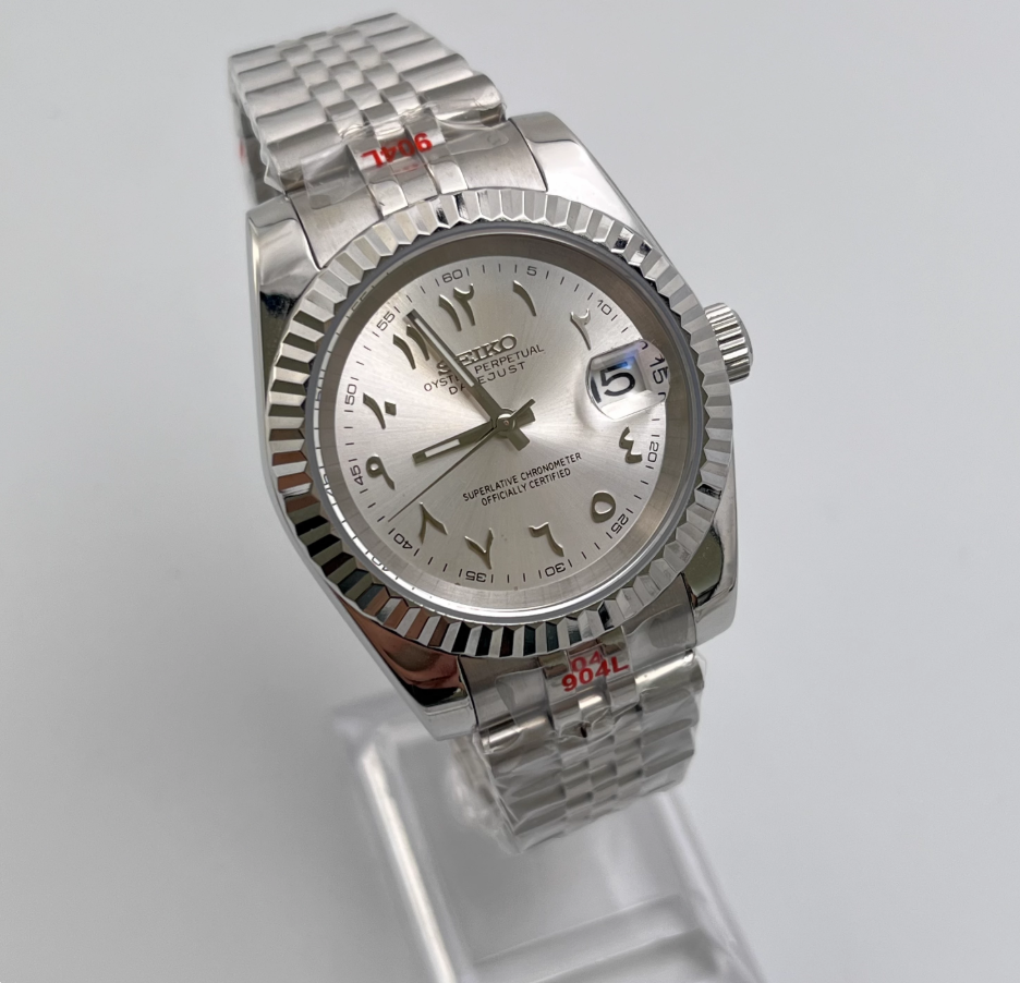 Datejust Silver Arabic — Fluted bezel, jubilee bracelet, silver Arabic dial